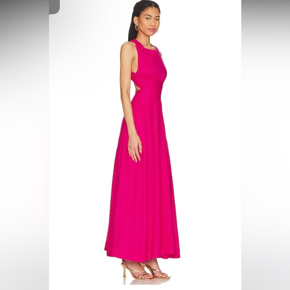 NWT Aureta Elke Maxi Dress In Fuchsia - Picture 2 of 6